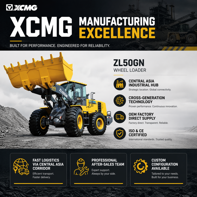 XCMG ZL50GN ৫ টন ফ্রন্ট এন্ড হুইল লোডার ৩.২ ঘনমিটার বাকেট কনস্ট্রাকশন হেভি ডিউটি লোডার
