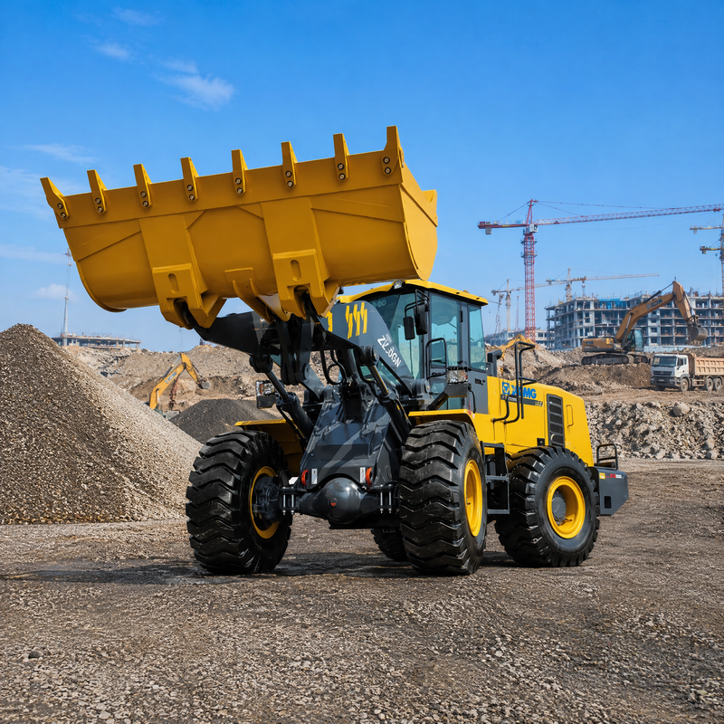 XCMG ZL50GN ৫ টন ফ্রন্ট এন্ড হুইল লোডার ৩.২ ঘনমিটার বাকেট কনস্ট্রাকশন হেভি ডিউটি লোডার